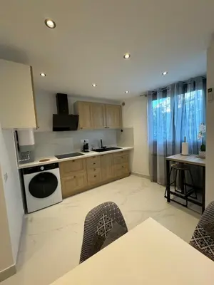Cuisine ou kitchenette dans l'établissement Appartement Dauphiné - près de la Gare