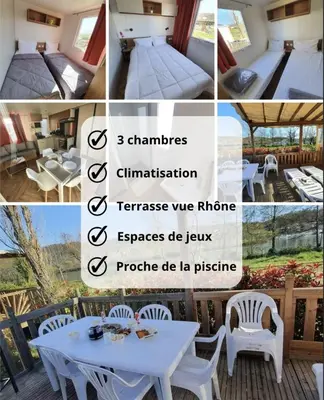 Plan de l'établissement Les flots de Condrieu - VIA -RHÔNA -8 pers, et vue sur Rhône-BBQ