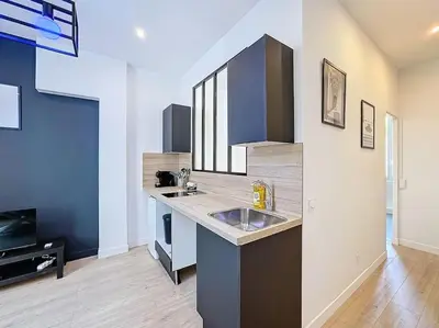 Cuisine ou kitchenette dans l'établissement My home jean claude vivant 1