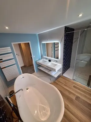 Salle de bains dans l'établissement La Rose des delices