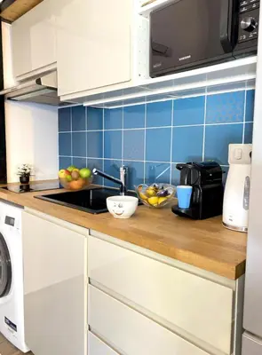 Cuisine ou kitchenette dans l'établissement Beautiful Mezzanine Studio- City Center Lyon