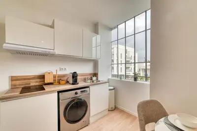 Cuisine ou kitchenette dans l'établissement L'Amandier - Superbe appart au coeur de Lyon 5