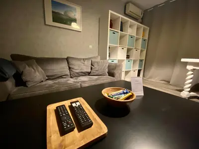 Coin salon dans l'établissement Logement entier - 2 Chambres - Parking privé - 15 min Lyon et Aéroport