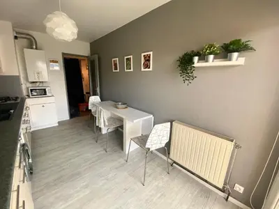 Cuisine ou kitchenette dans l'établissement Logement entier - 2 Chambres - Parking privé - 15 min Lyon et Aéroport