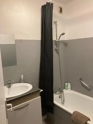 Salle de bains dans l'établissement Logement entier - 2 Chambres - Parking privé - 15 min Lyon et Aéroport