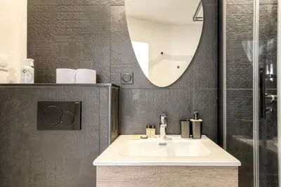 Salle de bains dans l'établissement Joli studio climatisé avec terrasse - Lyon centre