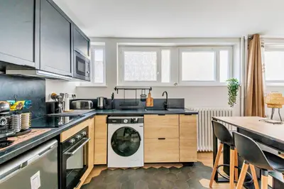 Cuisine ou kitchenette dans l'établissement Appartement 