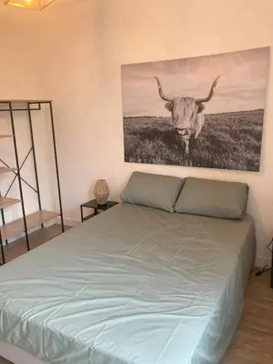 Un ou plusieurs lits dans un hébergement de l'établissement Gîte Domaine du Berret 8 pers