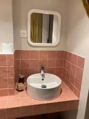 Salle de bains dans l'établissement Studio avec vue