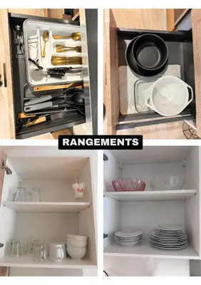 Cuisine ou kitchenette dans l'établissement City Nest Cosy et Spacieux