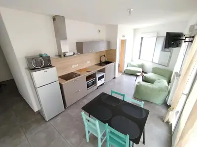 Cuisine ou kitchenette dans l'établissement HOMEYPIC Villeurbanne T4 proche INSA