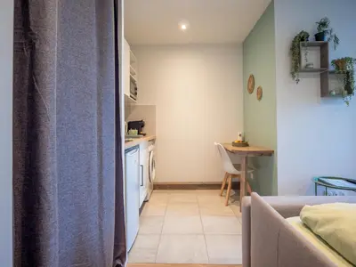 Cuisine ou kitchenette dans l'établissement Le cosy Twin