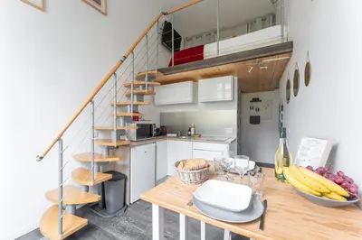 Cuisine ou kitchenette dans l'établissement Silk - Studio en plein coeur de Lyon