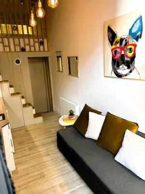 Coin salon dans l'établissement Appartement Canut Lyon Croix-Rousse