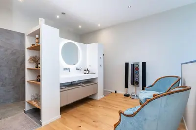 Télévision ou salle de divertissement dans l'établissement Futuriste - Exceptional residence with panoramic view