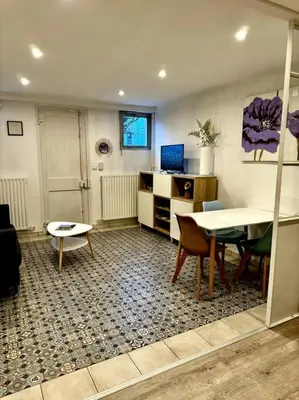 Télévision ou salle de divertissement dans l'établissement T3 Sauna Box-Parking gratuit Monplaisir-Lumière