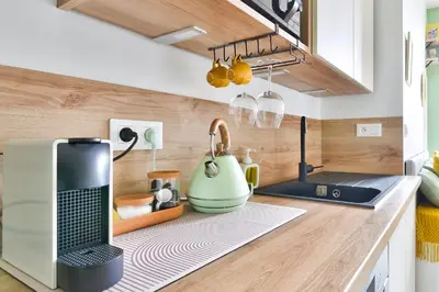 Cuisine ou kitchenette dans l'établissement Charmant appartement à Vaise