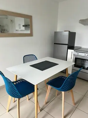 Cuisine ou kitchenette dans l'établissement Chez Omiala Centre de Meyzieu