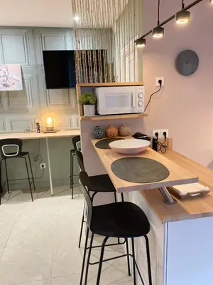 Cuisine ou kitchenette dans l'établissement Studio chic et romantique Lyon