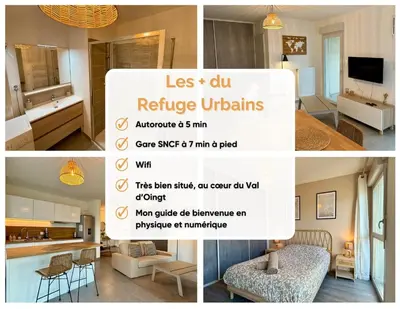 Télévision ou salle de divertissement dans l'établissement T3 avec balcon et parking privé