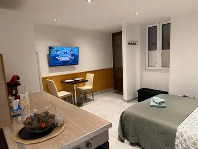 Un ou plusieurs lits dans un hébergement de l'établissement Logement centre ville Chalamont