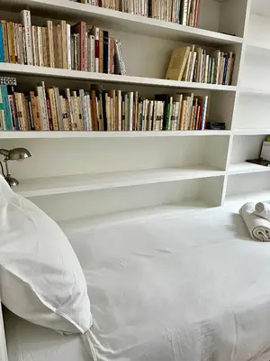 Un ou plusieurs lits dans un hébergement de l'établissement Appartement au coeur de la presqu'ile