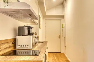 Cuisine ou kitchenette dans l'établissement Le Cocon - Appart climatisé - cœur de Lyon 5ème