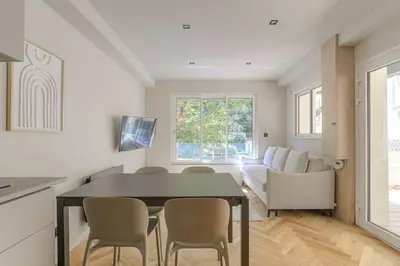 Coin salon dans l'établissement T2 moderne pour 4 - St-Didier-au-Mont-d'Or