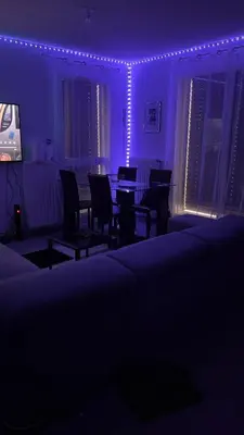 Télévision ou salle de divertissement dans l'établissement Appartement Luxueux de haut standing au cœur de Lyon avec une terrasse
