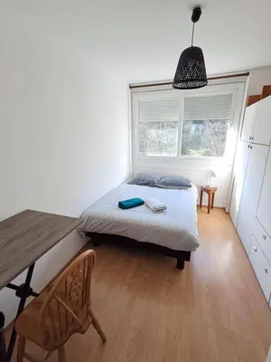 Un ou plusieurs lits dans un hébergement de l'établissement Appartement T4 Lyon 9