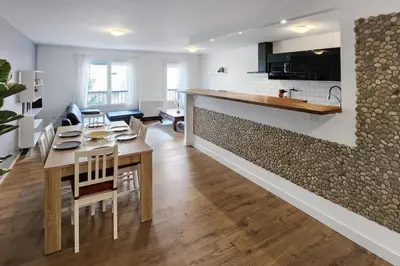 Cuisine ou kitchenette dans l'établissement Cosy Charpennes