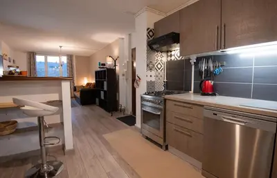 Cuisine ou kitchenette dans l'établissement Écrin de Lumière - Au Sud de Vienne