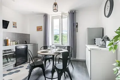Cuisine ou kitchenette dans l'établissement Le Louisa - Cosy et chic 30 min LYON
