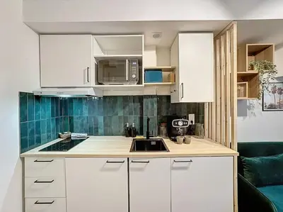 Cuisine ou kitchenette dans l'établissement My home perrache