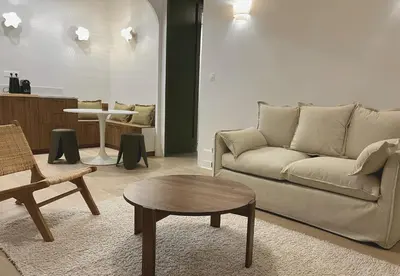 Coin salon dans l'établissement Le Bonheur - 7 minutes du centre de Lyon
