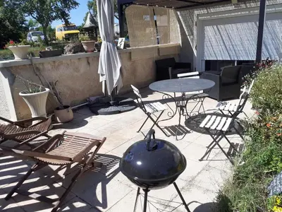 Balcon ou terrasse dans l'établissement Le Baudran