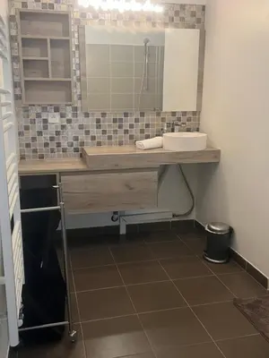 Salle de bains dans l'établissement Cosy appartement