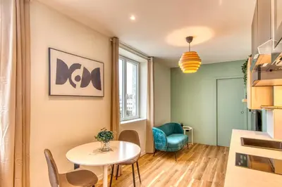 Coin salon dans l'établissement Le Cèdre Bleu - Bel appart climatisé quartier point du jour Lyon 5