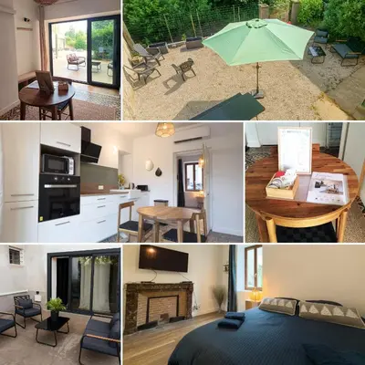 Cuisine ou kitchenette dans l'établissement Evasion, vue jardin, Terrasse, WIFI haut-débit, RDC