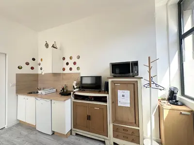 Cuisine ou kitchenette dans l'établissement Le Francis, petit studio proche métro A