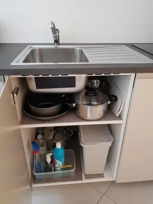Cuisine ou kitchenette dans l'établissement A L'Orée du Bois