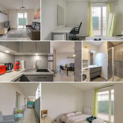 Cuisine ou kitchenette dans l'établissement T3 calme & lumineux - idéal familles & pros à Villeurbanne
