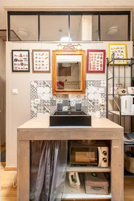 Cuisine ou kitchenette dans l'établissement Chatillon