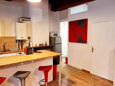 Cuisine ou kitchenette dans l'établissement Lyon Centre Warm apartment full of charm