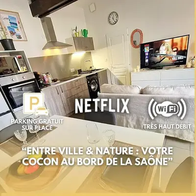 Appartement bord de Saône avec parking