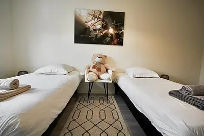 Un ou plusieurs lits dans un hébergement de l'établissement Pied-à-terre - Apartment 75m2 - free parking