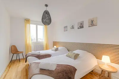 Un ou plusieurs lits dans un hébergement de l'établissement Les Sables, Appartement 6 personnes