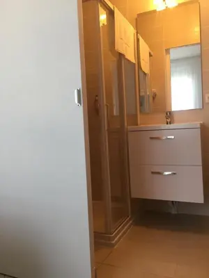 Salle de bains dans l'établissement Le Logis Dauphinois