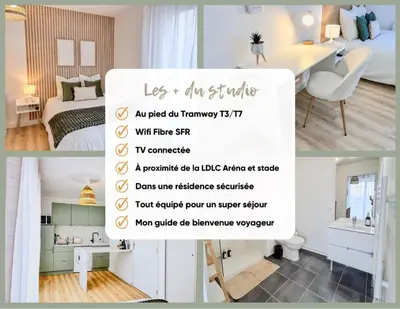 Un ou plusieurs lits dans un hébergement de l'établissement Studio Cosy idéalement situé
