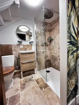 Salle de bains dans l'établissement Studio Duplex le Jungle - Bourgoin Centre